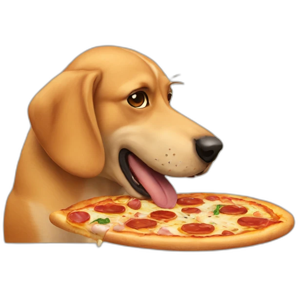 dog eating pizza emoji