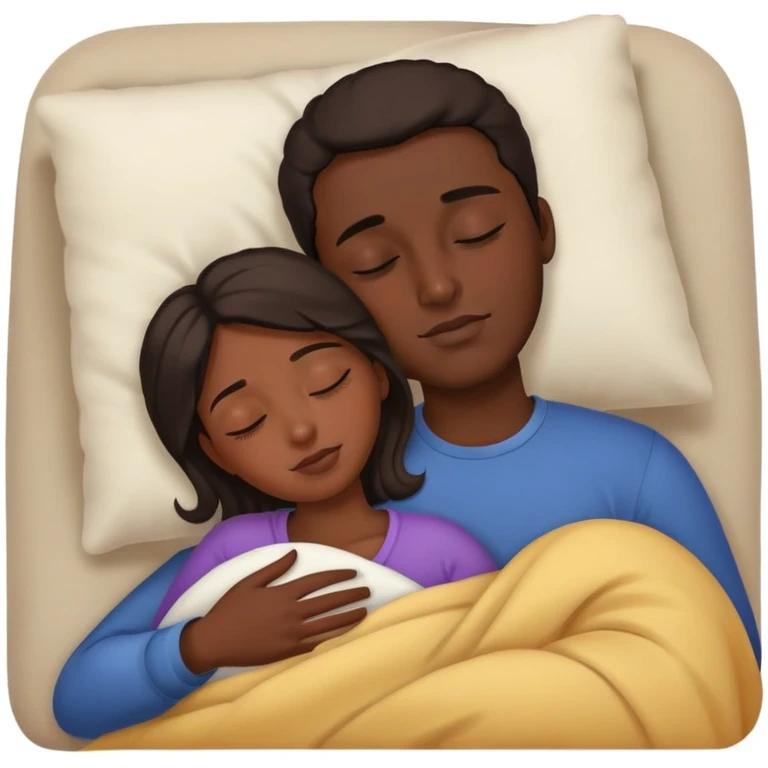 Carita de mujer morena dormidita sobre el pecho de hombre  emoji