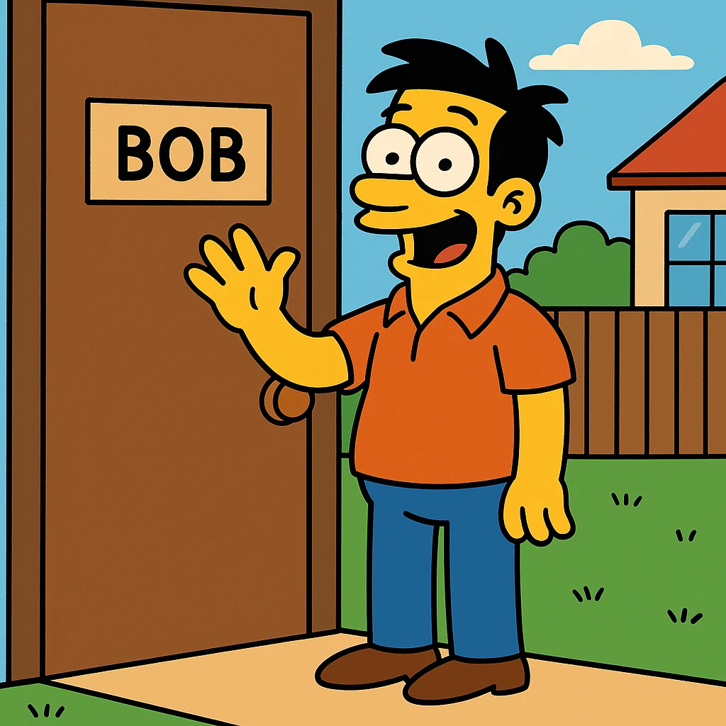 He had a personalized nameplate on his office door. emoji