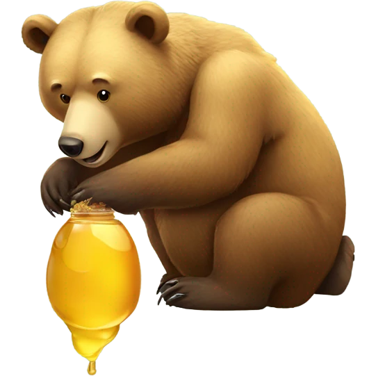 Bear with one honey bee emoji