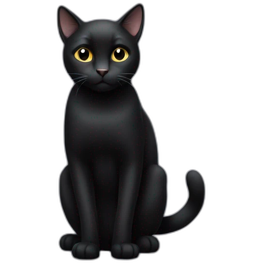 Disdainful Black cat emoji