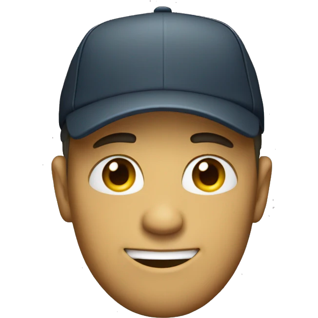 man with cap on winking  emoji