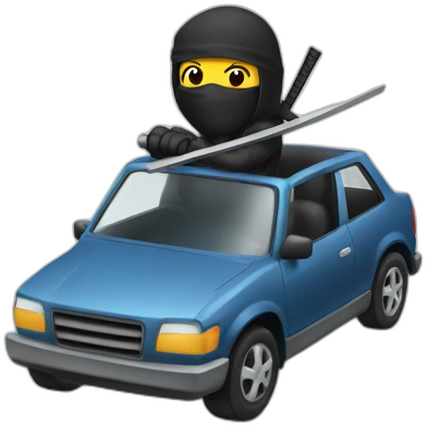 Ninja riding a car  emoji