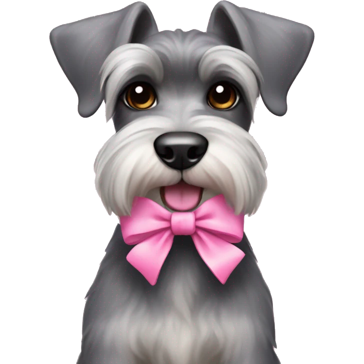  schnauzer with pink bow  emoji