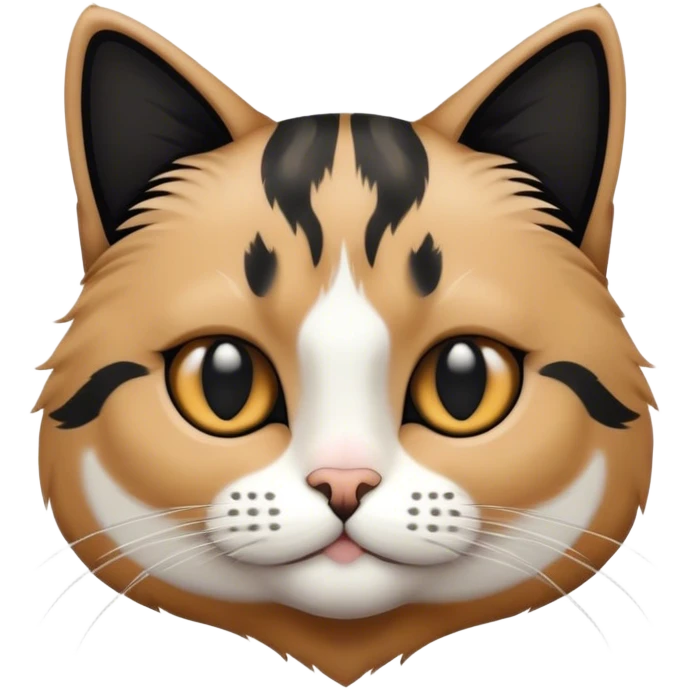 Cat black and white face emoji