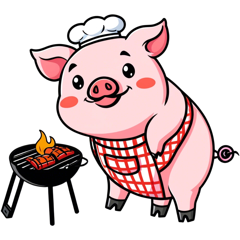 Pig on bbq emoji