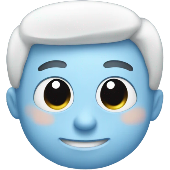 light blue soft square emoji saying "freelo" with big white words. emoji
