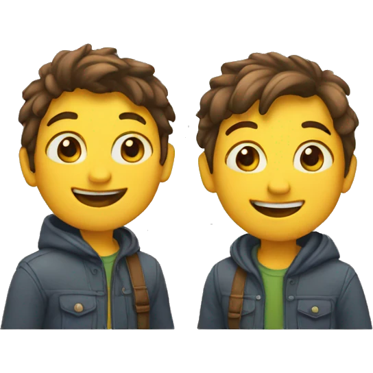two friends greeting emoji