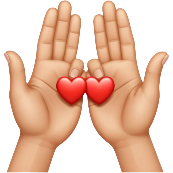 Corazón uniendo los dedos anular y pulgar entre dos manos emoji