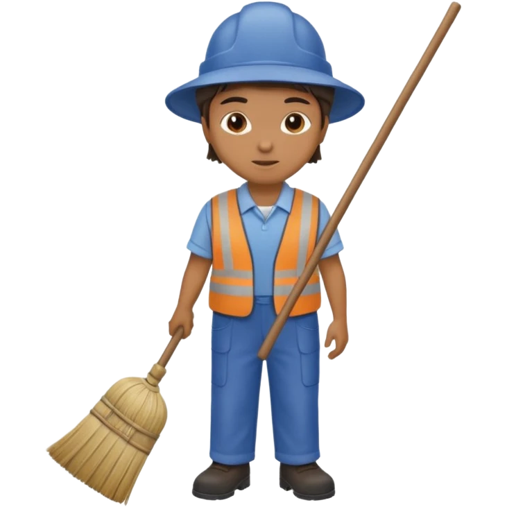 street sweeper with broom emoji