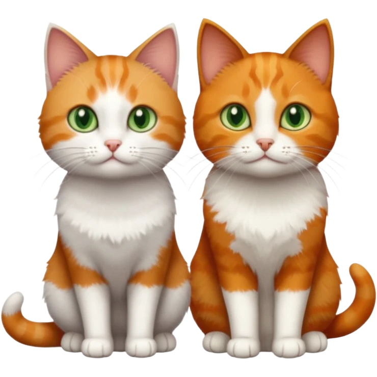 3 different coloured tiny short haired cats, including a dark grey and white cat with green eyes,and  a ginger and white with orange eyes and a brown tabby and white with hazel eyes emoji
