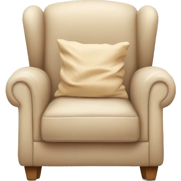 Simple Beige Armchair with blanket and open book on it emoji