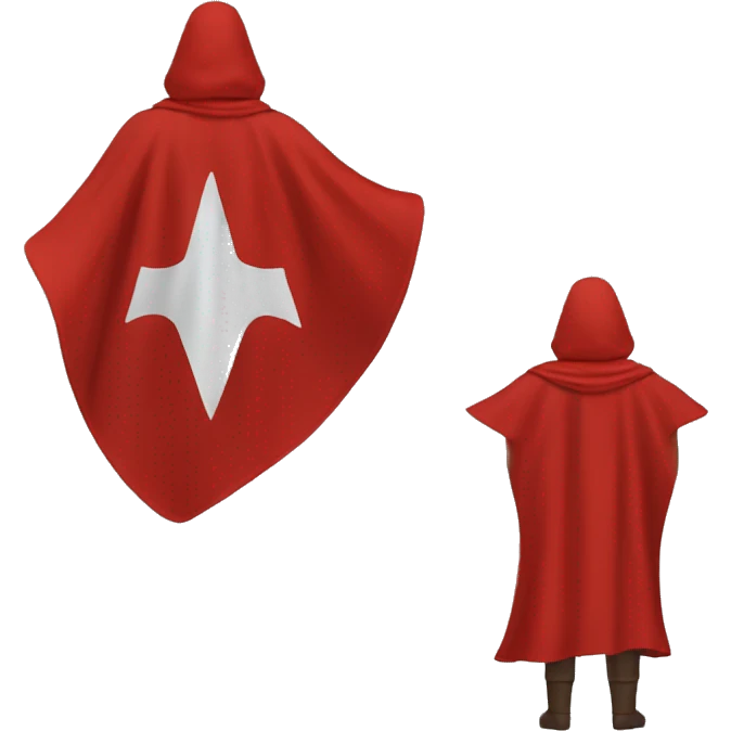 Flying red hero cape back view emoji