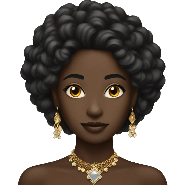 dark-skinned beauty with jewelry emoji