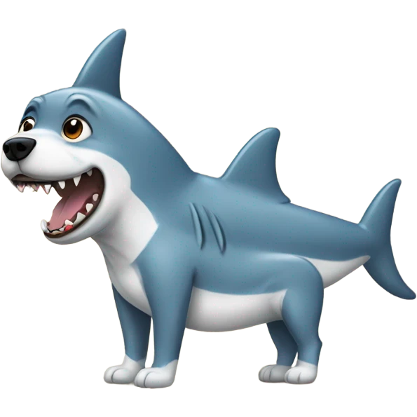 dog wearing shark onesie  emoji