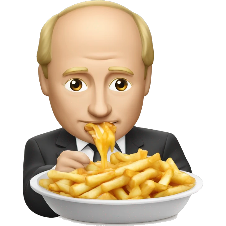 Vladimir poutine qui mange une poutine emoji