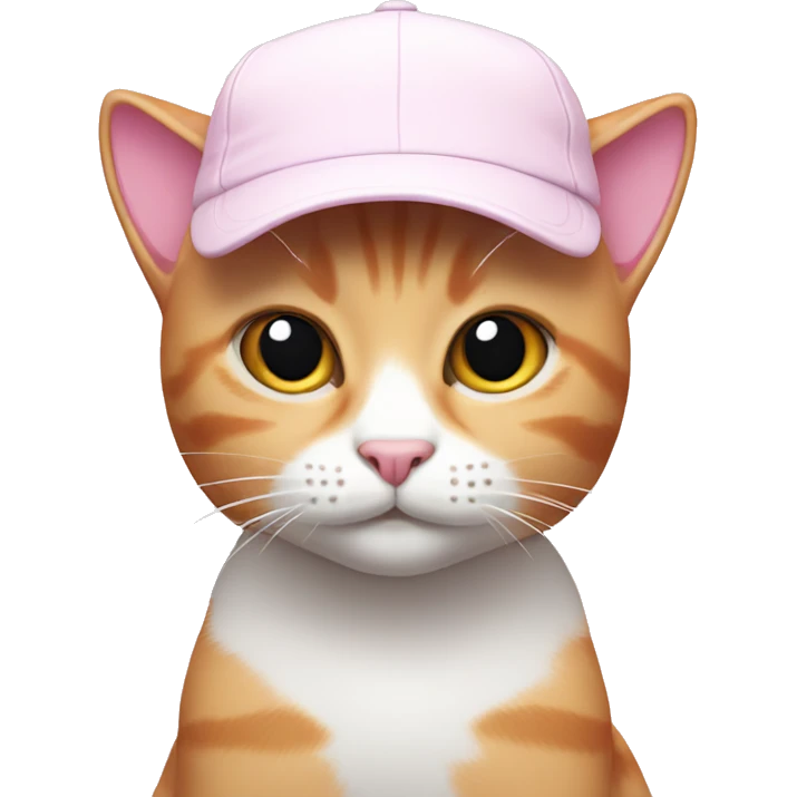 Pink cat with white cap emoji