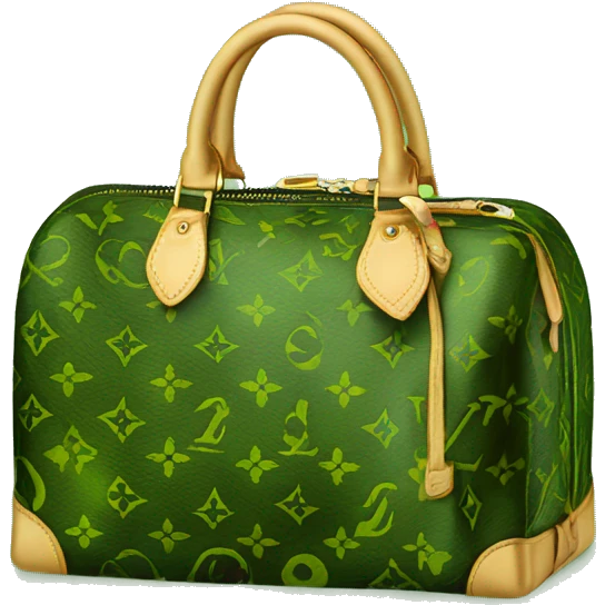 Louis Vuitton bag green emoji