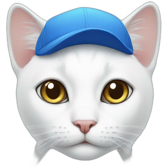 White cat in blue cap emoji