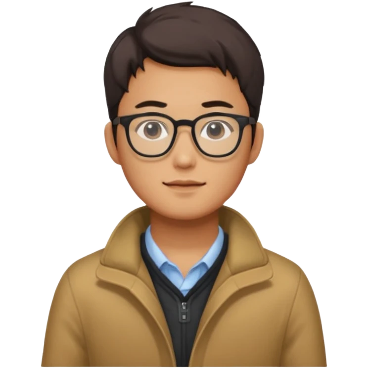 Korean 31-year-old male marketer / Wears warm clothes / Wears glasses emoji