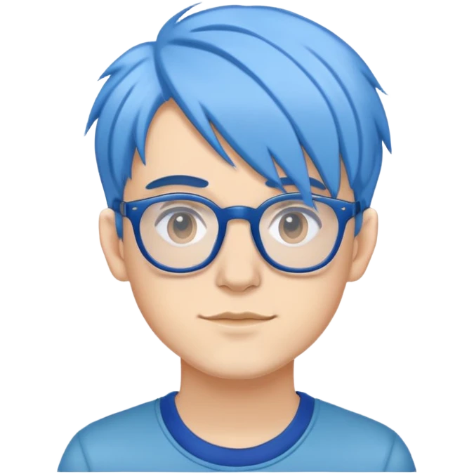Michou, French YouTuber with blue hair and glasses emoji