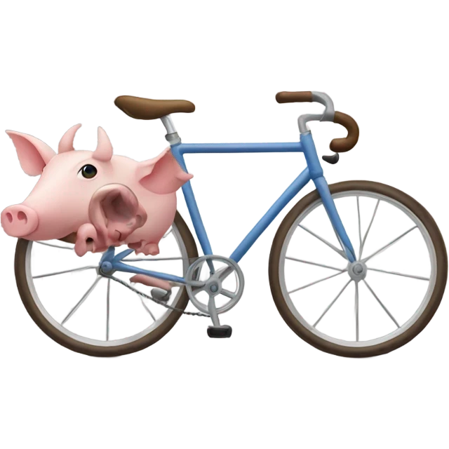 A bike with a horn and pig feet  emoji