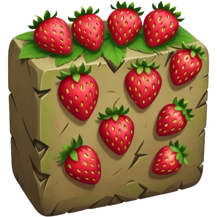 rune stone covered in strawberries emoji