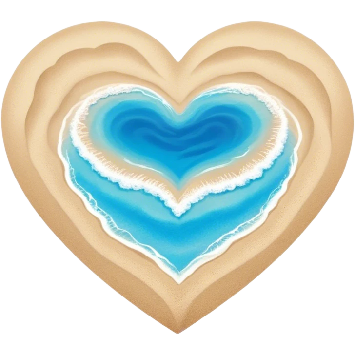 Tropical beach heart emoji