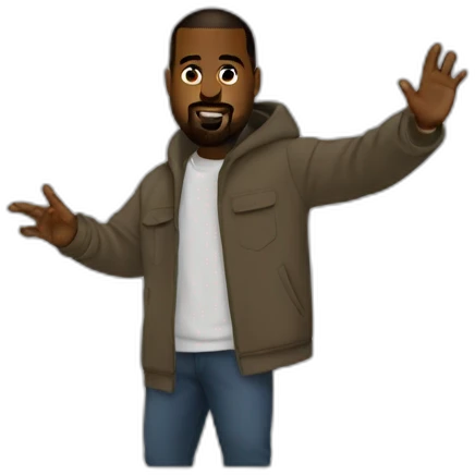 Kanye West waving emoji