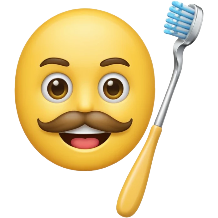 emoji face with a toothbrush moustache emoji