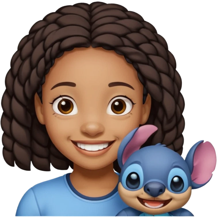 stitch from lilo and stich and black girl  emoji