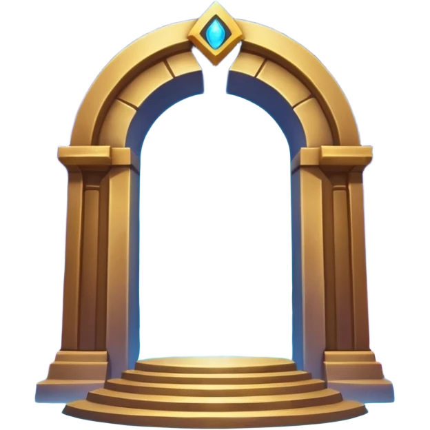 universe gate object icon, gigantic cosmic portal doorway, swirling galaxy energy inside, glowing starry aura, mystical space runes, fantasy sci-fi style, 3D cartoon, mobile game icon style, centered, clean background, no text, no watermark emoji