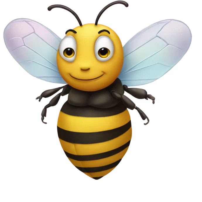 A bee dressed as a heart emoji