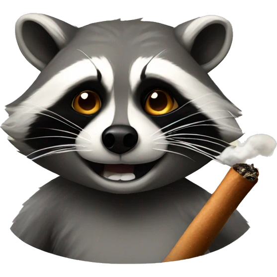 Raccoon smoking  emoji