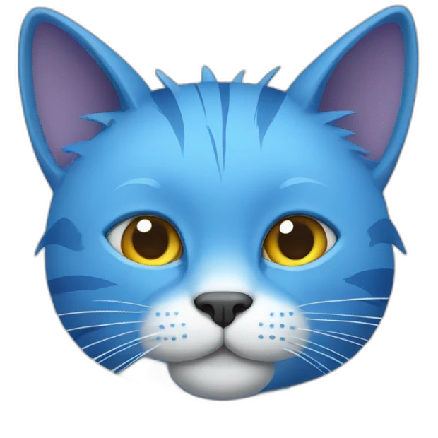 Blue cat with mohawk sailing emoji