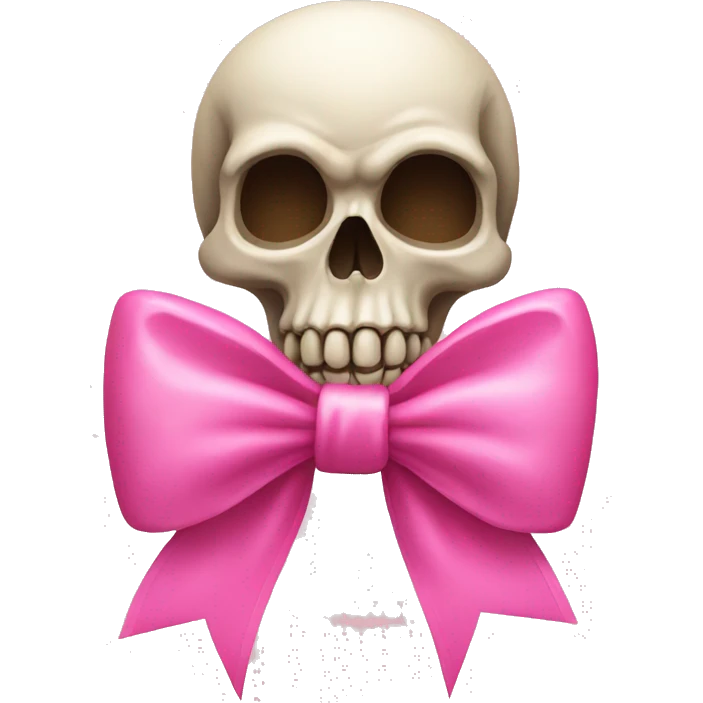 Skull with a pink bow emoji