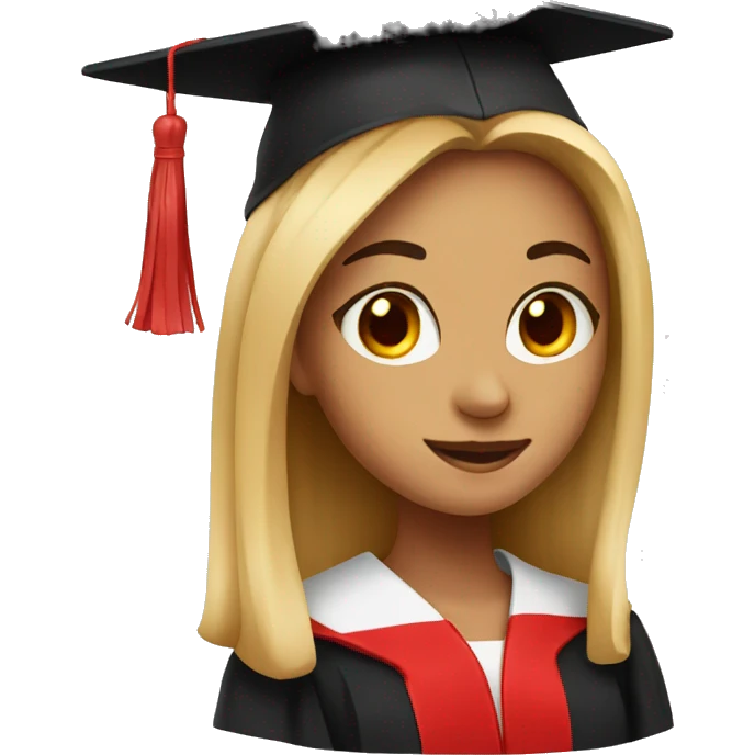 Red graduation girl emoji