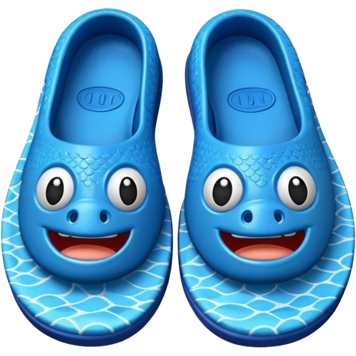rubber pool slippers with fish face on the top emoji