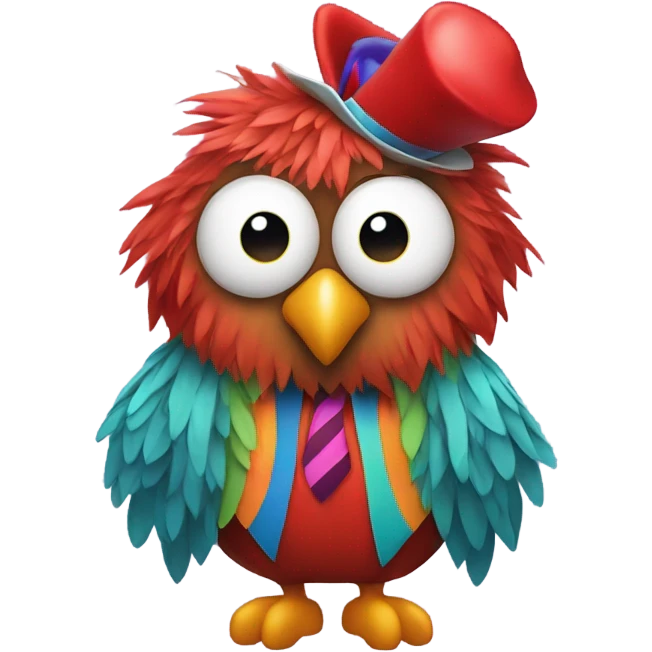 An owl dressed like a clown  emoji