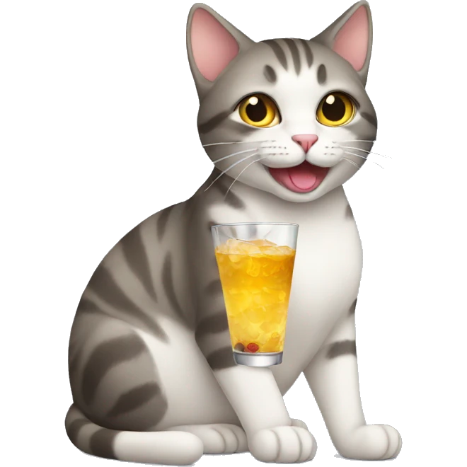 cat with a drink emoji
