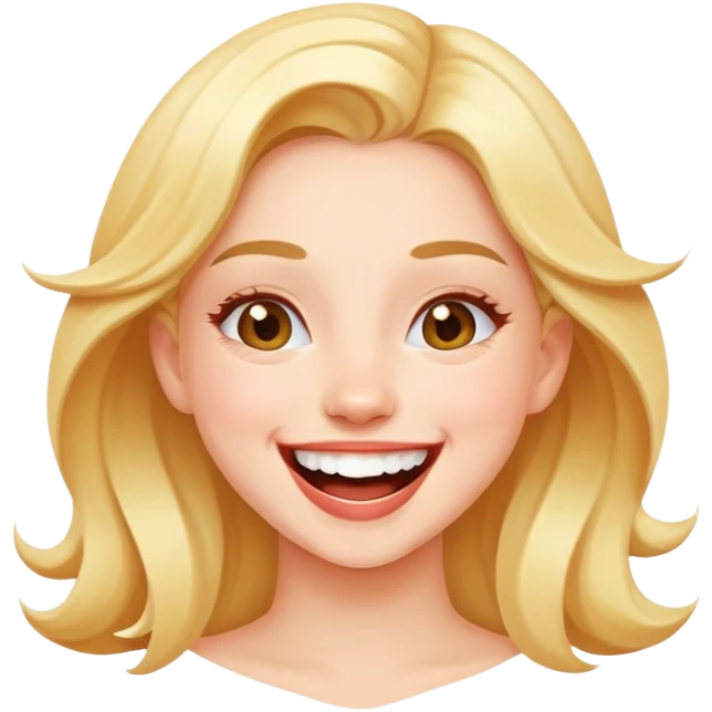 beautiful girl with joyful laugh emoji