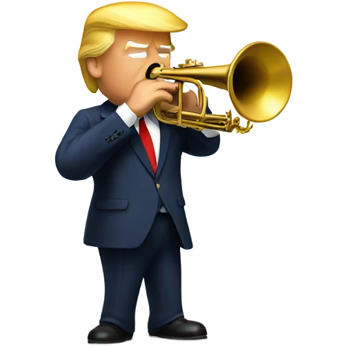 Donald trump playing a trumpet emoji