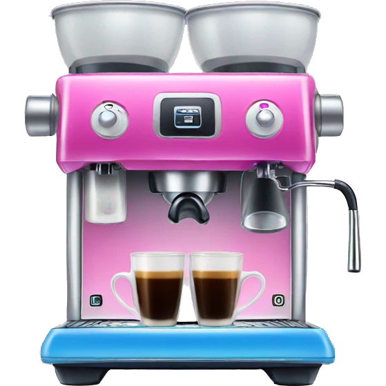 Pink and blue gradient hue espresso machine emoji