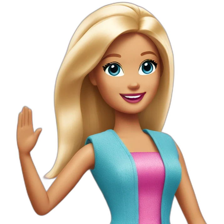barbie waving emoji