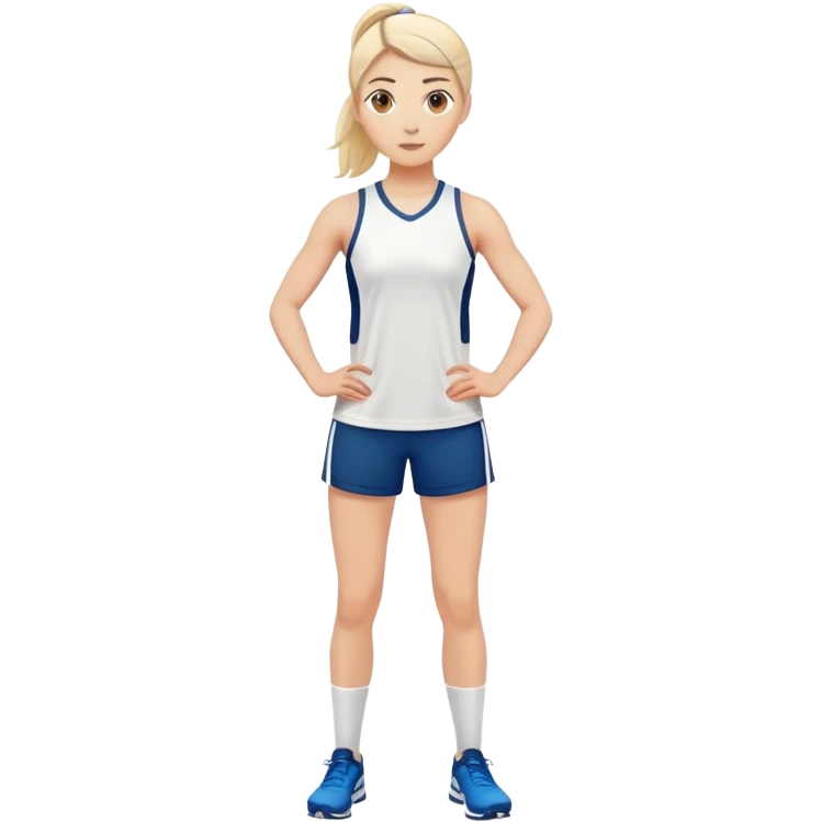 female athlete full body in sports kit standing emoji
