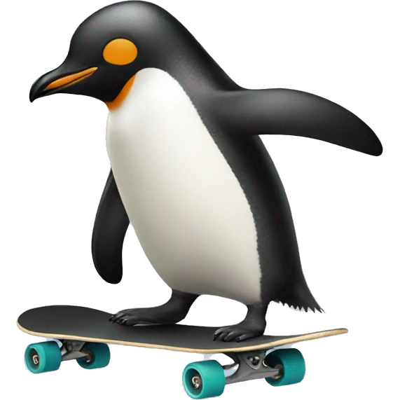 Penguin skateboarding emoji