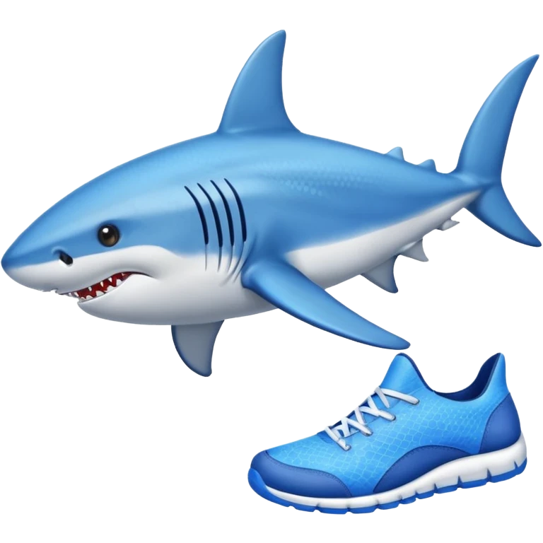 Tiburón con zapatos azules  emoji