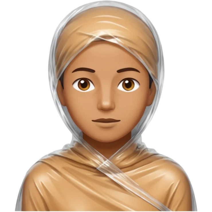 Human wrapped in plastic wrap emoji
