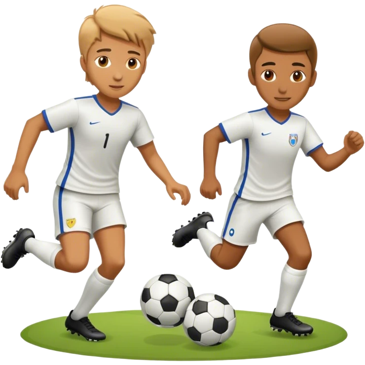 two realistic people playing soccer emoji