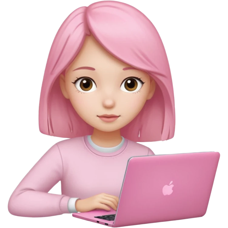  Girly stuff pink soft laptop assigment and clean girl vibes emoji